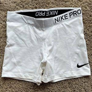 Nike pro white spandex
